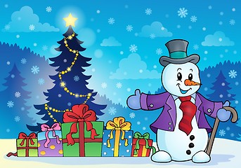 Image showing Christmas snowman theme image 6