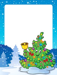 Image showing Frame with Christmas tree topic 2