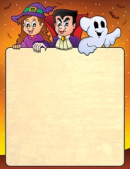 Image showing Frame with Halloween characters topic 3
