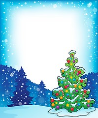 Image showing Frame with Christmas tree topic 4