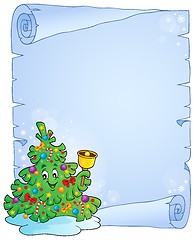 Image showing Parchment with Christmas tree topic 3