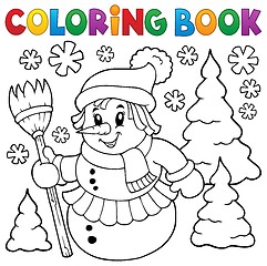 Image showing Coloring book snowwoman topic 1