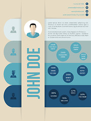 Image showing Modern cv curriculum vitae resume template in blue shades