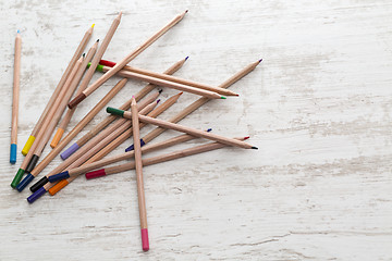 Image showing Pile of Colored Pencils