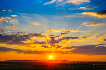 Image showing Colorful dramatic sunset