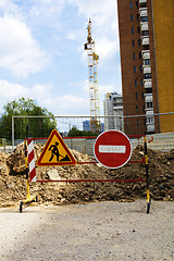 Image showing  sign prohibiting construction