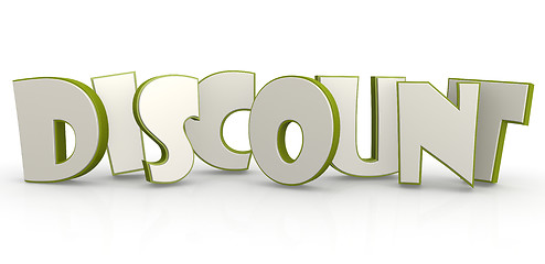 Image showing Discount word green with white background