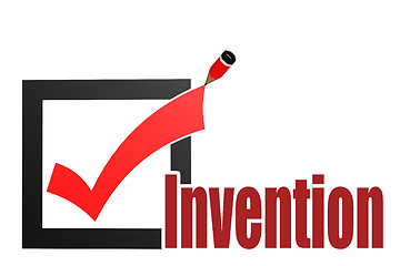 Image showing Check mark with invention word