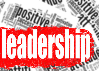 Image showing Word cloud leadership business sucess concept