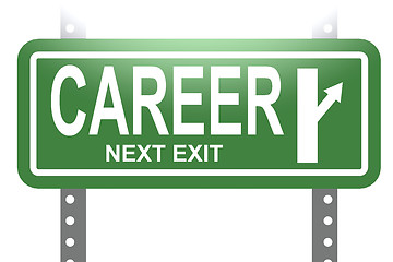 Image showing Career green sign board isolated