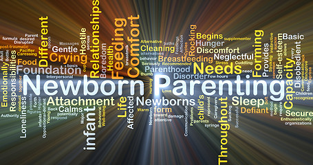 Image showing Newborn parenting background concept glowing