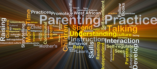 Image showing Parenting practice background concept glowing