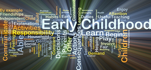 Image showing Early childhood background concept glowing