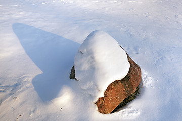 Image showing stone under snow 