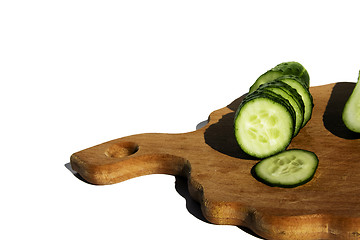 Image showing Green cucumbers 