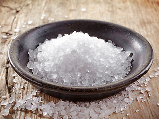 Image showing bowl of sea salt