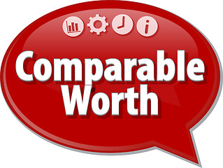 Image showing Comparable Worth  Business term speech bubble illustration