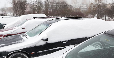 Image showing cars under snow  