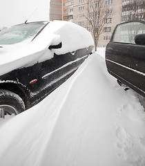 Image showing cars under snow  