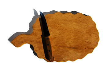 Image showing old wooden board for cutting food