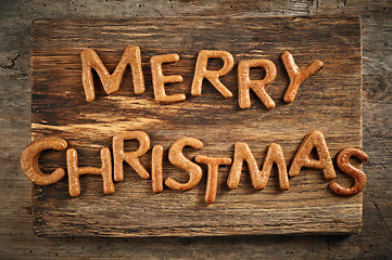 Image showing gingerbread words Merry Christmas