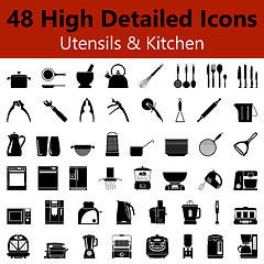 Image showing Utensils and Kitchen Smooth Icons 