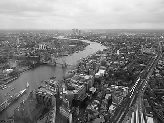 Image showing Black and white Aerial view of London