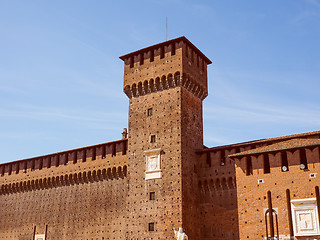 Image showing Retro look Castello Sforzesco Milan