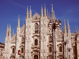 Image showing Retro look Milan Cathedral