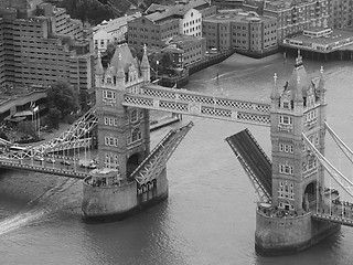 Image showing Black and white Aerial view of London