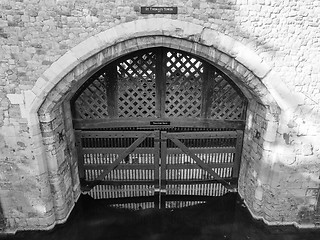 Image showing Black and white Tower of London