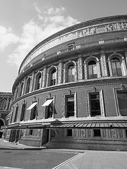 Image showing Black and white Royal Albert Hall in London