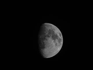 Image showing Black and white Gibbous moon