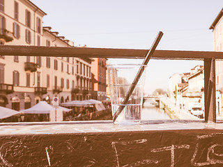 Image showing Retro looking Naviglio Grande Milan