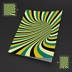 Image showing A4 Business Blank. Abstract Striped Background. Optical Art. 