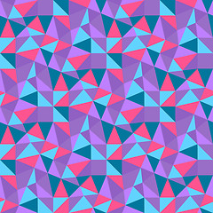 Image showing Seamless geometric triangles background. Mosaic. 