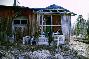 Image showing destroyed house  porch and entrance ruins