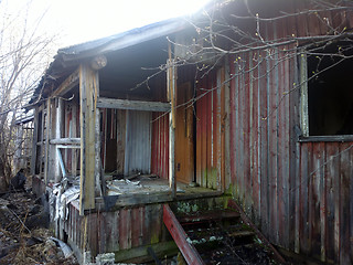 Image showing destroyed house  porch and entrance ruins