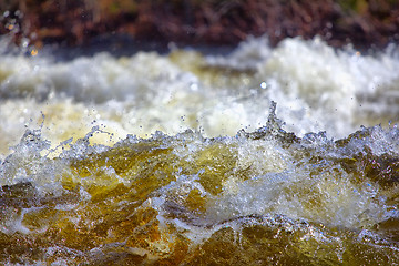 Image showing closeup of  rapid waters of  river strong