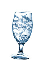 Image showing Wet transparent glass with ice