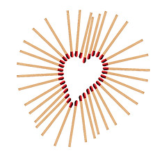 Image showing heart from matchsticks