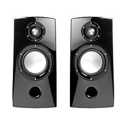 Image showing black speakers with sphere