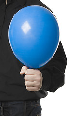 Image showing man holding baloonn isolated