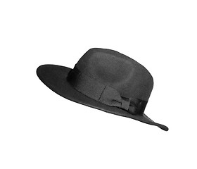 Image showing Black hat on white background