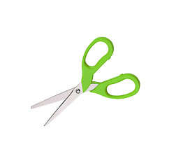 Image showing Green scissors isolated