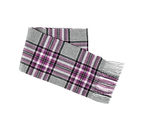 Image showing Men\'s Men Wool gray Plaid Scarf with trim