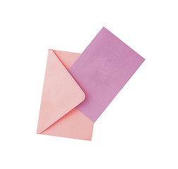 Image showing pink and purple envelopes