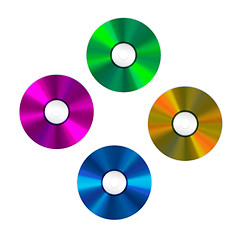 Image showing four colored Compact Discs