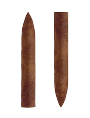 Image showing isolated long elegant brown cigars