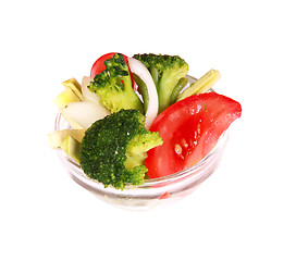 Image showing vegetables in a small gass